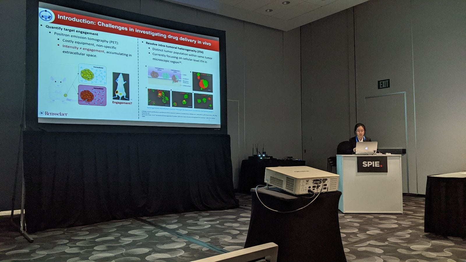 Shan giving her oral presentation at SPIE Photonics West 2023